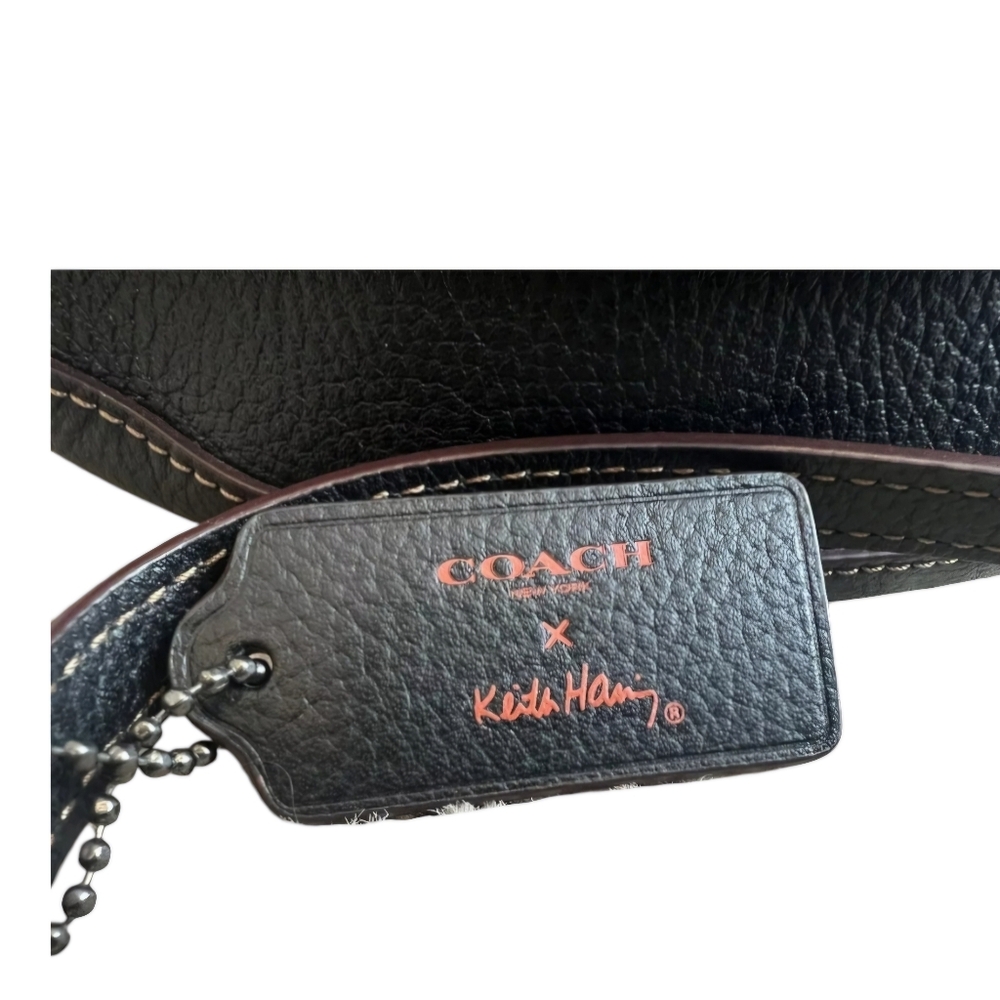 Coach Black Leather Crossbody with Orange Skateboard Graphic - Picture 5 of 13